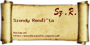 Szondy Renáta névjegykártya