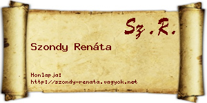 Szondy Renáta névjegykártya